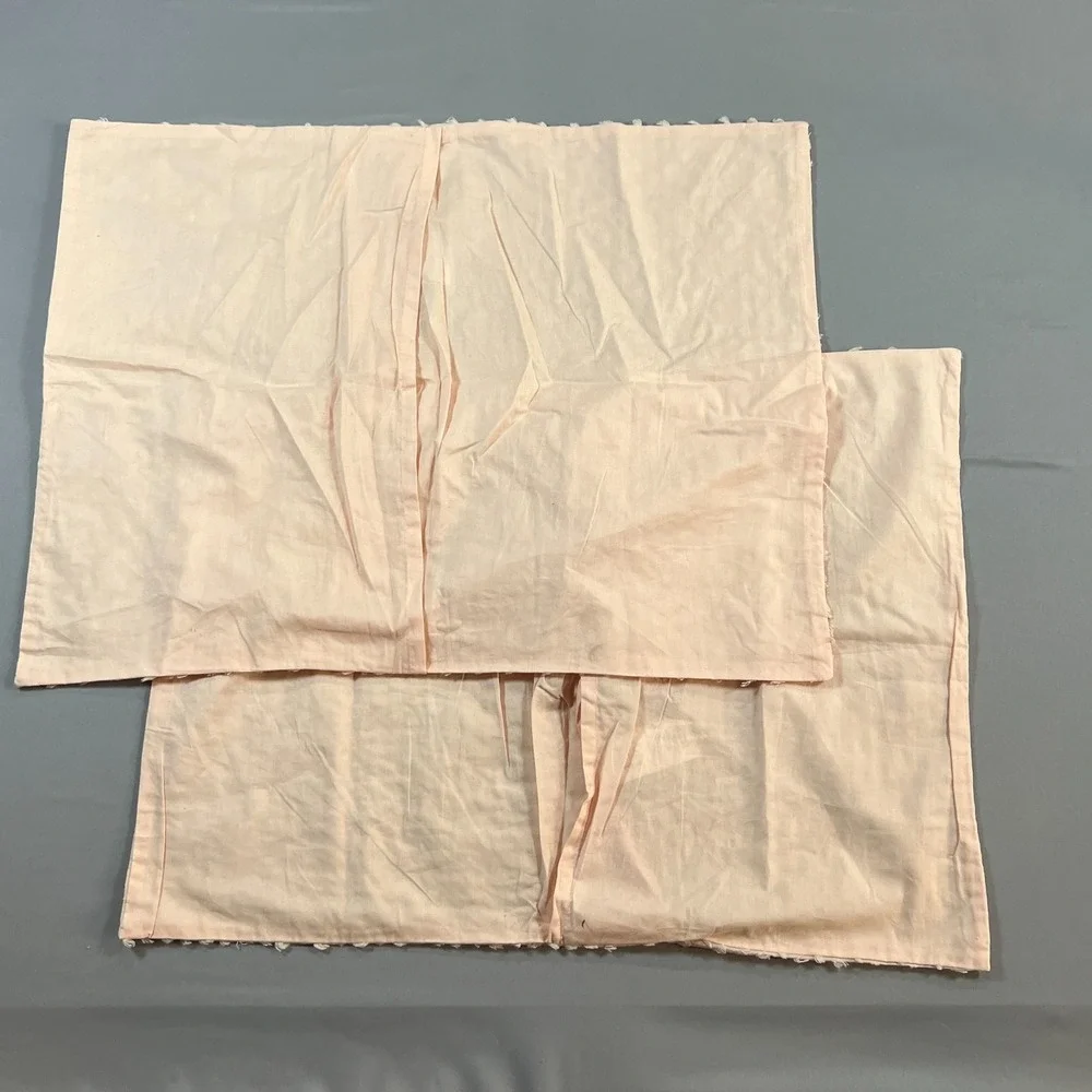 Set Of 2 Peri Home Standard Pillow Covers Blush Pink Tufted Cotton Clip Jacquard
